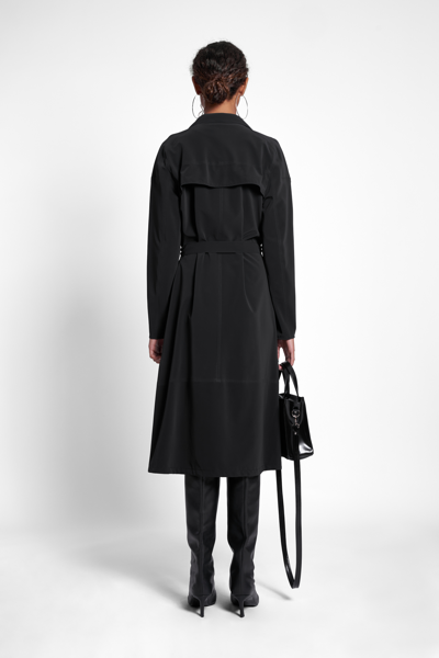 Stutterheim Kista Matte Trench Coat In Black