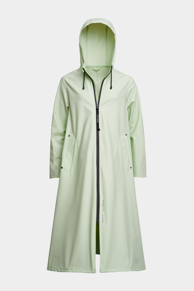 Shop Stutterheim Mosebacke Long Zip Raincoat In Seafoam Green