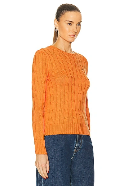 Shop Polo Ralph Lauren Julianna Long Sleeve Pullover Sweater In Sun Orange