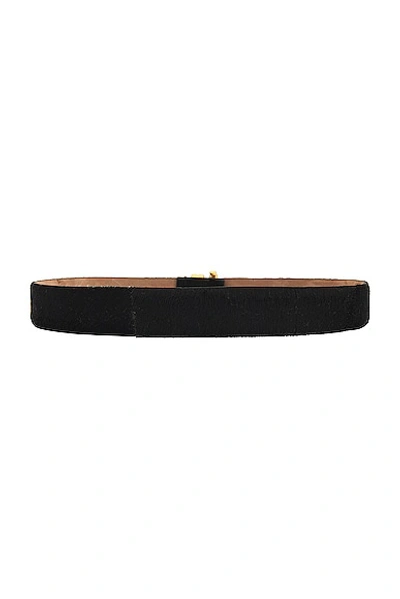 Shop Khaite Bambi Skinny Gold Hardware Belt In Black