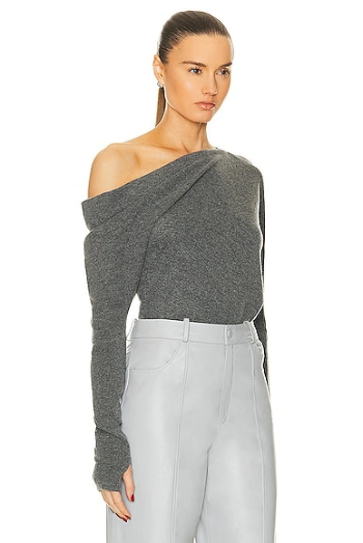 Shop Enza Costa Souch Sweater In Heather Grey