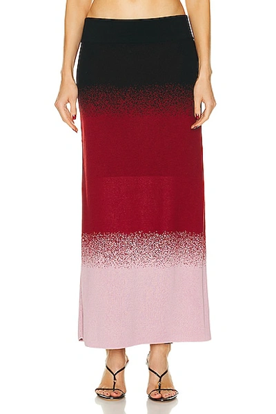 Shop Johanna Ortiz Color Scapes Midi Skirt In Black  Lilac  & Red
