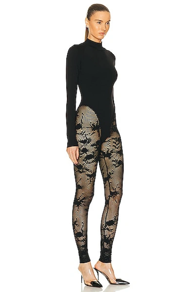 Ala?a Turtleneck Catsuit In Noir