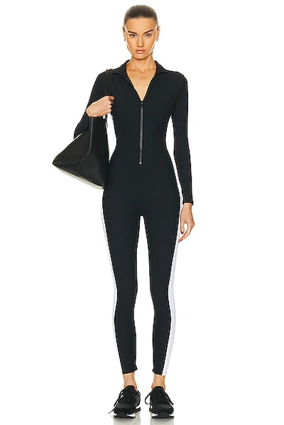 Year Of Ours Thermal Ski Onesie Jumpsuit In Black & White