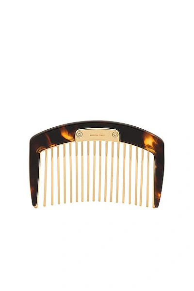 Shop Miu Miu Hair Comb In Oro Tartaruga