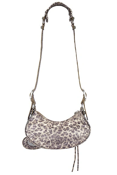 Shop Balenciaga Xs Leopard Print Le Cagole Bag In Brown
