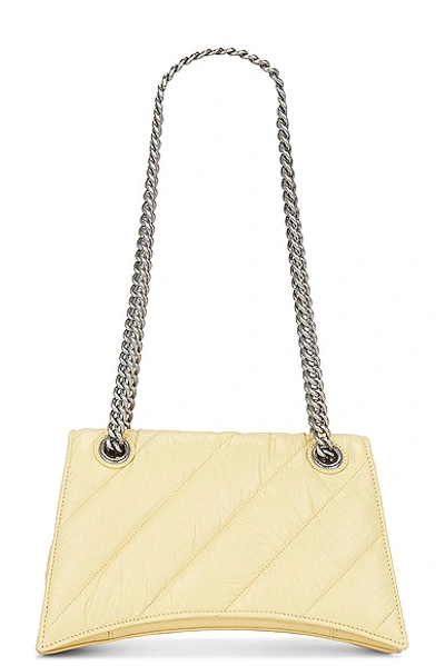 Shop Balenciaga Small Crush Chain Bag In Butter Yellow