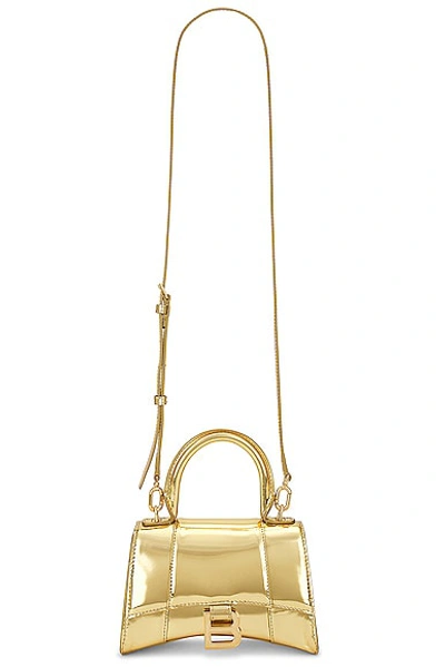 Shop Balenciaga Hourglass Top Handle Xs Bag In Gold