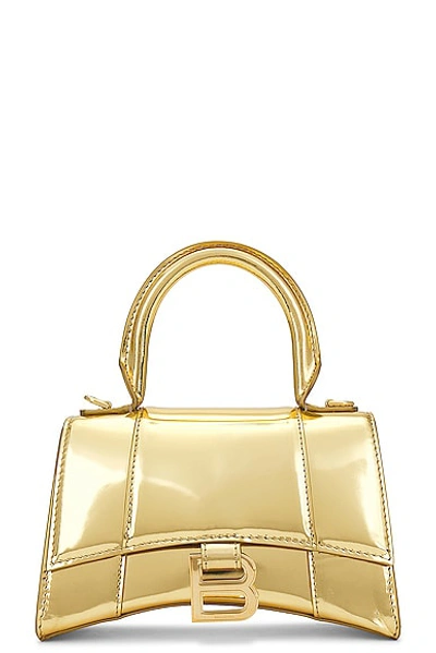 Shop Balenciaga Hourglass Top Handle Xs Bag In Gold