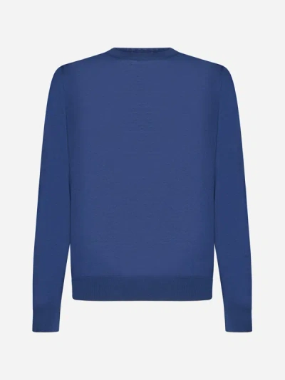 Shop Piacenza 1733 Wool Crewneck Sweater In Blue