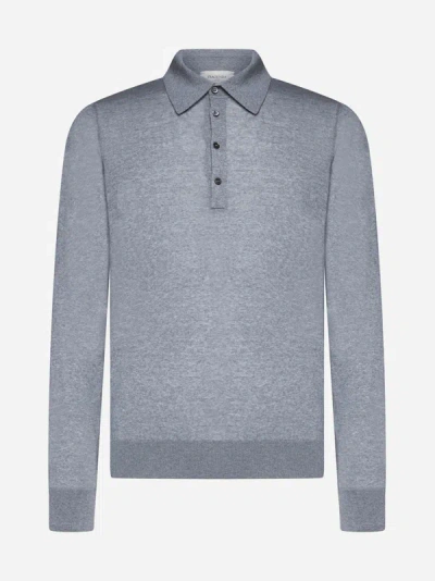 Shop Piacenza 1733 Wool Polo Shirt In Light Grey