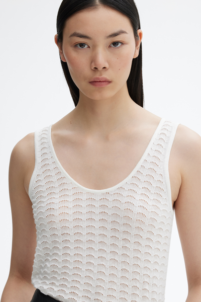 Shop House Of Dagmar Lace Knit Tank In Off White