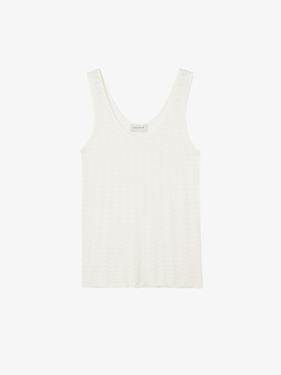 Shop House Of Dagmar Lace Knit Tank In Off White