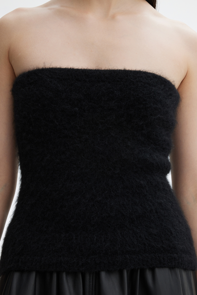 House Of Dagmar Knitted Tube Top In Black