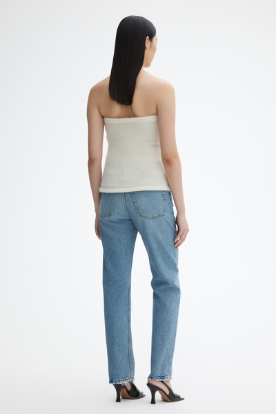 House Of Dagmar Knitted Tube Top In Off White