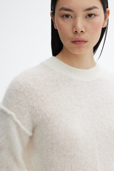 House Of Dagmar Brushed Alpaca Knit In Off White