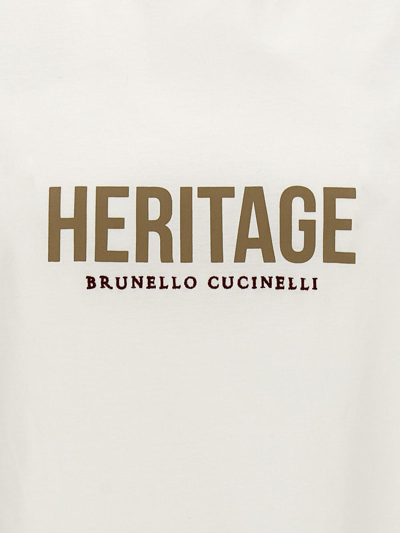Shop Brunello Cucinelli Logo Print T-shirt In White