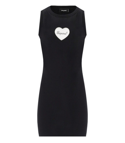 Shop Dsquared2 Heart Black Dress