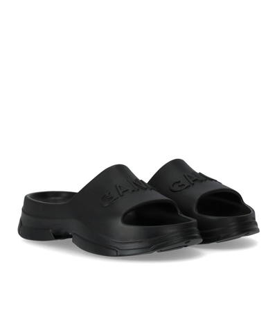 Shop Ganni Black Pool Slide Sandal