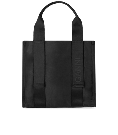 Shop Ganni Tech Black Handbag