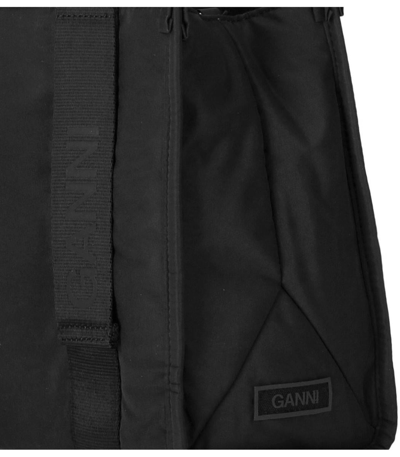 Shop Ganni Tech Black Handbag
