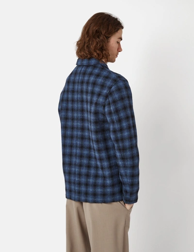Shop Bhode Chore 3d Check Jacket (wool) In Blue