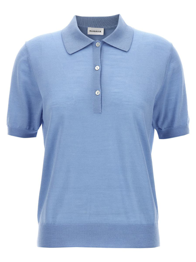 Shop P.a.r.o.s.h . Knitted Polo Shirt In Blue