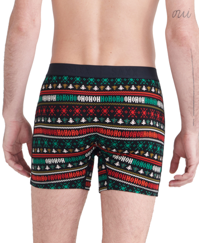 Shop Saxx Men's Ultra Super Soft Relaxed-fit Holiday Boxer Briefs In Go With The Floe- Navy