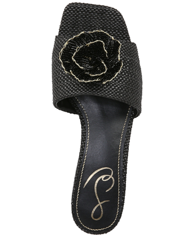 Shop Sam Edelman Women's Winsley Floral Block-heel Sandals In Natural Raffia