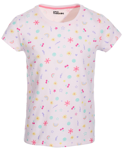 Shop Epic Threads Toddler & Little Girls Doodle-print T-shirt, Created For Macy's In Barely Pink