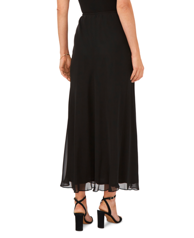 Shop Msk Women's Chiffon A-line Maxi Skirt In Black
