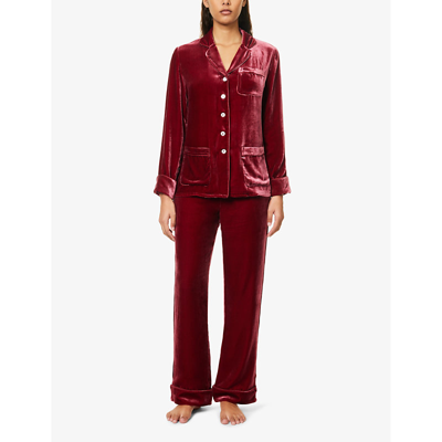 Shop Olivia Von Halle Women's Port Coco Regular-fit Rayon And Silk-blend Pyjama Set