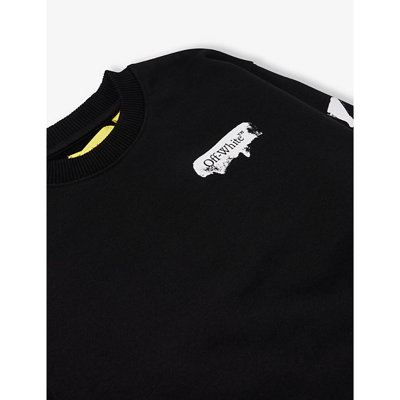 Off-white Logo Intarsia Cotton Sweater In Black White