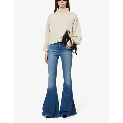 Shop Good American Women's Blue Super Bell Slim-fit High-rise Stretch-denim Blend Jeans