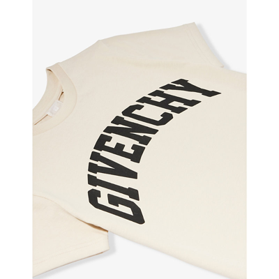 Shop Givenchy Logo-print Short-sleeve Cotton-jersey T-shirt 6-12 Years In Cream
