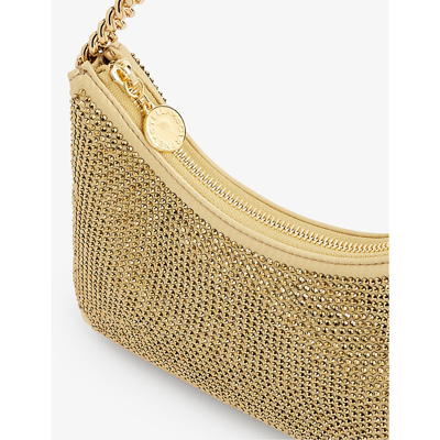 Shop Stella Mccartney Womens Gold Falabella Mini Crystal-embellished