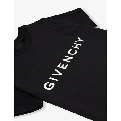 Shop Givenchy Boys Black Kids Logo-print Short-sleeve Cotton-jersey T-shirt 4-12 Years