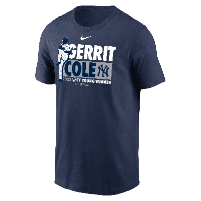 Shop Nike Gerrit Cole New York Yankees 2023 American League Cy Young Award Winner  Men's Mlb T-shirt In Blue