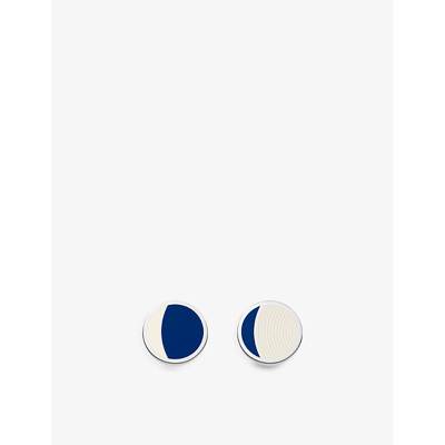 Shop Cartier Moon Phase Sterling-silver Cufflinks In Blue