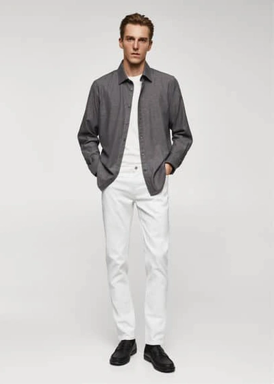 Shop Mango Man Jan Slim-fit Jeans White