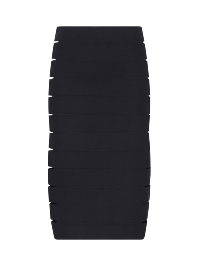 Shop Alaïa Sheath Midi Skirt In Black  