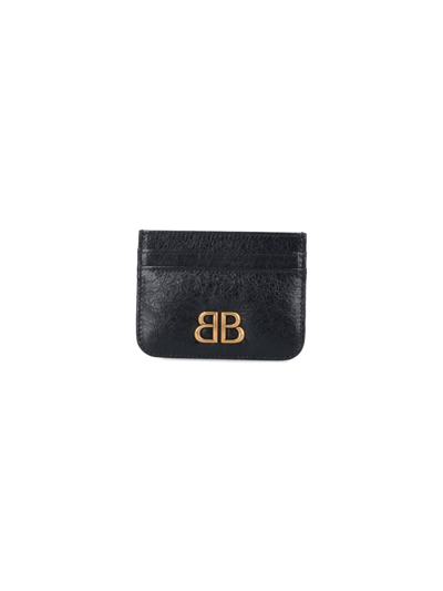 Shop Balenciaga 'monaco' Card Holder In Black  