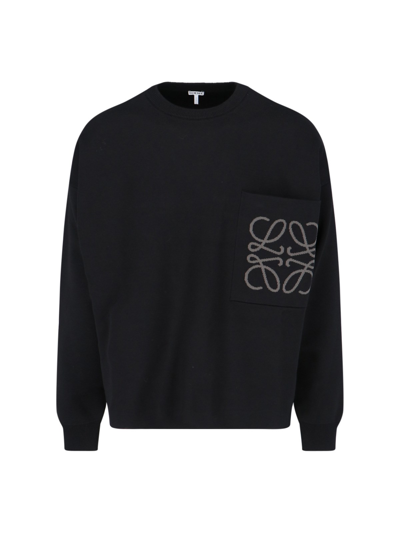 Shop Loewe Logo Sweater In Black  