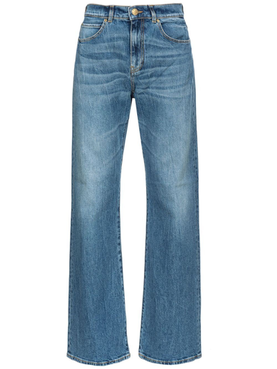 Shop Pinko `wanda` Wide Leg Jeans In Blue