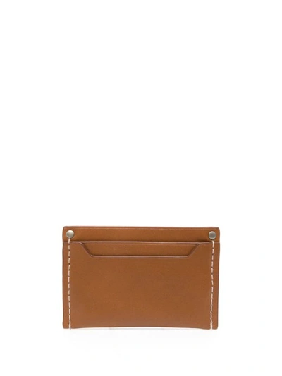 Shop Jacquemus Leather Carrier Card Holder In Brown