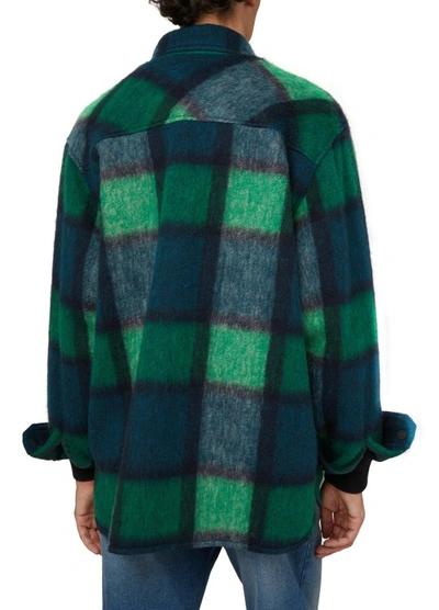 Shop Moncler Waier Wool Shacket In Green