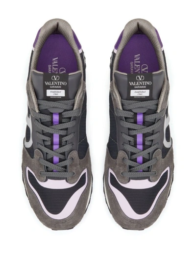 Shop Valentino Vlogo Netrunner Sneakers In Grey
