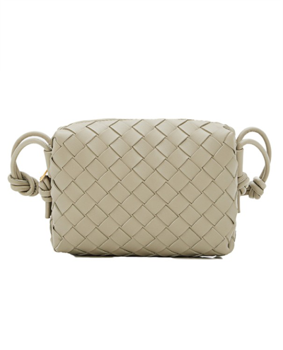 Shop Bottega Veneta Mini Loop Leather Crossbody Bag In Neutrals