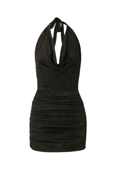 Shop Lora Istanbul Luna Black Sparkle Mini Dress