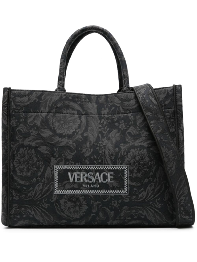 Shop Versace Borsa Tote In Black